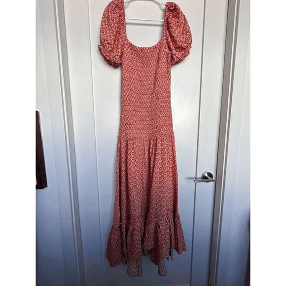 L*Space Womens Summatime Check Off The Shoulder Simone Maxi Dress Size M NWT - Picture 6 of 12